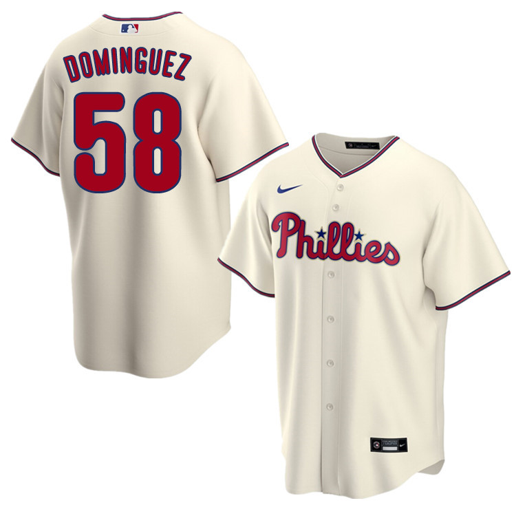 Nike Men #58 Seranthony Dominguez Philadelphia Phillies Baseball Jerseys Sale-Cream